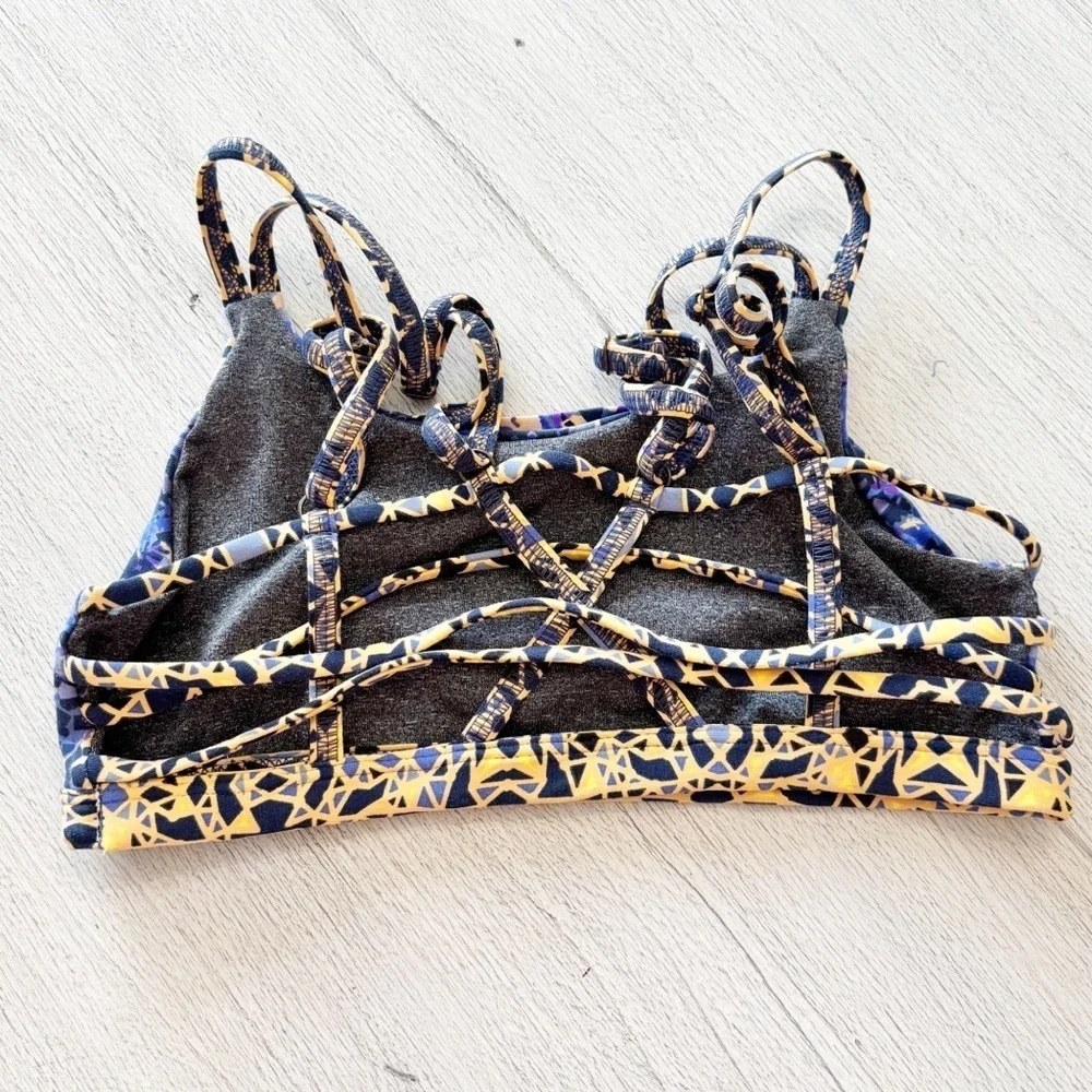 MAAJI Womens Multicolor Reversible Floral Geometric Print Strappy Bikini Top M - Picture 2 of 7